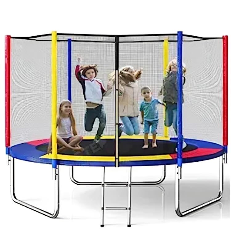 STEP OVER 6FT,8FT,10FT,12FT, 14FT, 16FT Trampoline (8 FEET) for Kids/Adults || Indoor/Outdoor (Supports up to 160kg)||Enclosure net and Poles Safety Pad Ladder Jumping Mat||Heavy Duty|| 2025 Edition