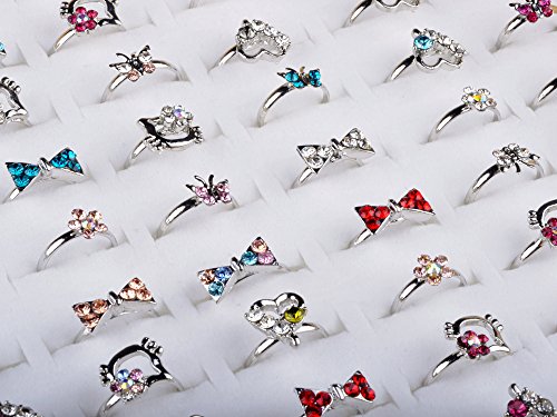 Yantu 602310541541 Shuning Children Kids 20Pcs Cute Crystal Adjustable Rings Jewelry thumb #6