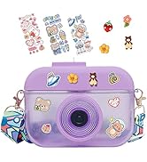 Kawaii Water Bottle with Straw, 400ml Cute Water Bottle BPA Free, Camera Shape Water Bottle with ...