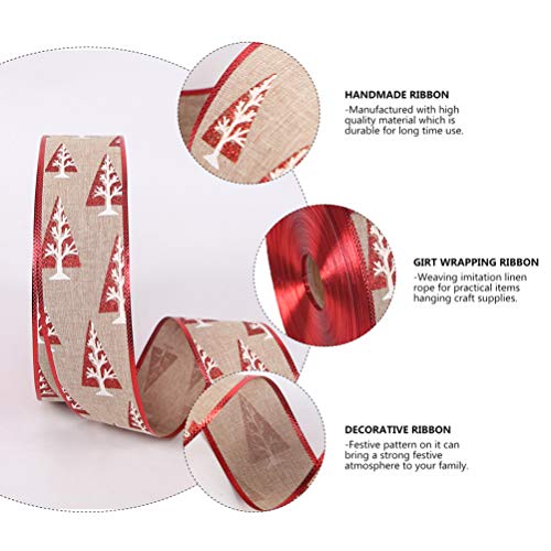 Didiseaon Fitas Fio de Natal Fita Fio Vintage Fita de Juta Serapilheira Fita de Tecido de Linho para