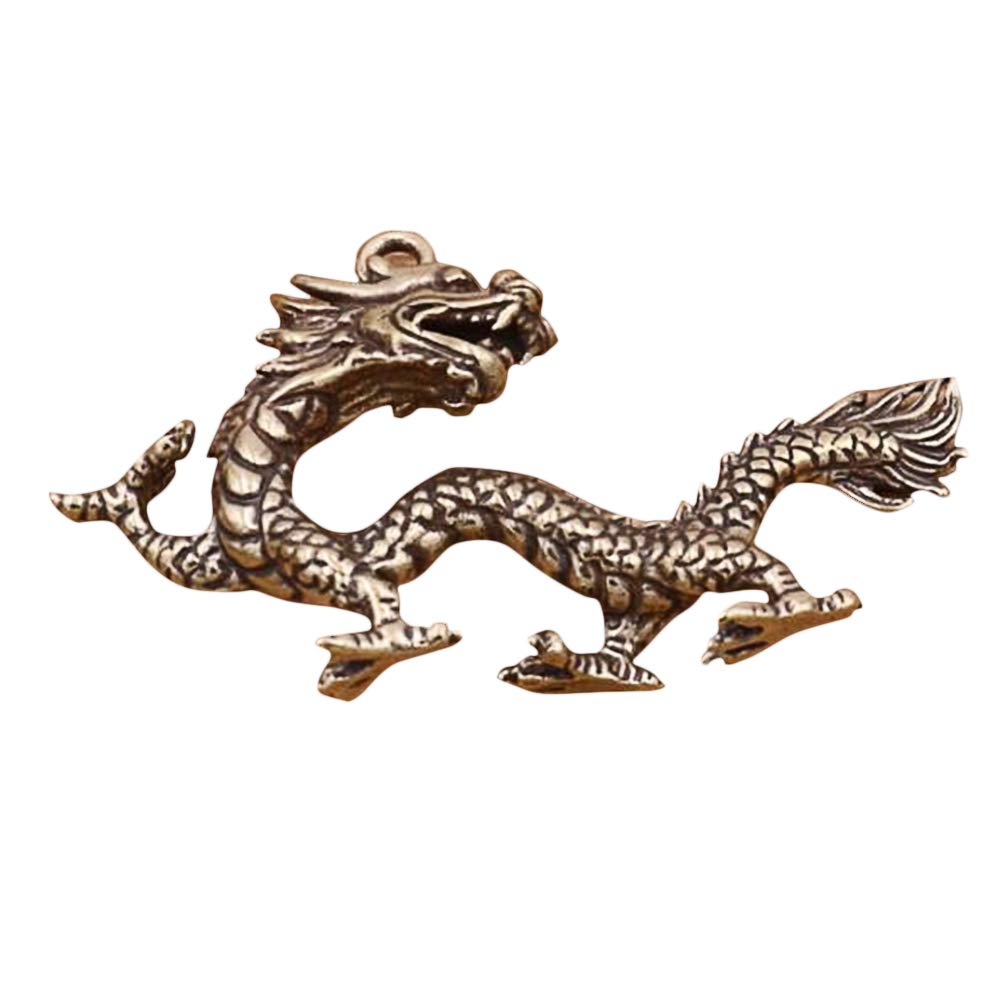 Feng Shui 12 Animal Sign Wish Amulet Copper Key Chain W3955 (Dragon)