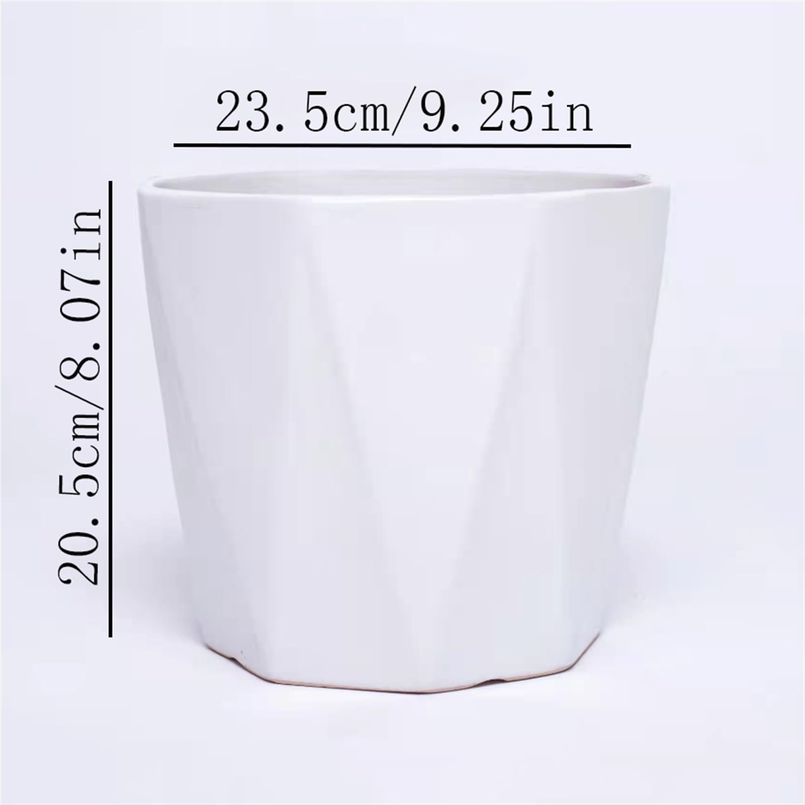 Doniczka Ceramiczne doniczki duże z tacą proste czysta biała linia ośmiokątna doniczki sukulenty zielone rośliny uprawa proste donice Doniczka ogrodowa(Duży)