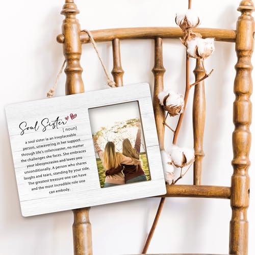 Soul-Sister-Gifts-8×10-Picture-Frame-Sisters-Gifts-from-Sister-Sister-Gift-Bestie-Gift-Friendship-Gifts-Idea-Wood-Photo-Frame-Display-Pictures-4×6-for-Table-Top-Display-and-Wall-Hanging Soul Sister Gifts 8×10 Picture Frame Sisters Gifts from Sister Sister Gift Bestie Gift Friendship Gifts Idea Wood Photo Frame Display Pictures 4×6 for Table Top Display and Wall Hanging