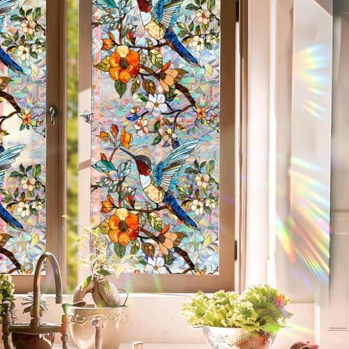 Amazon.com: Aomkmi Stained Glass Window Film UV Resistant Window ...