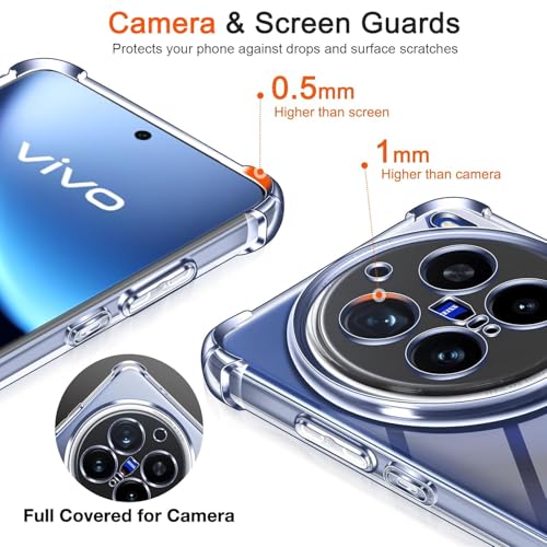 Image of Lustree Compatible with vivo X200 Pro 5G Back Cover| Clear + TPU Case with 4 Corner Air Cushion Protection & Camera Protection | Slim& Stylus Cover for vivo X200 Pro 5G