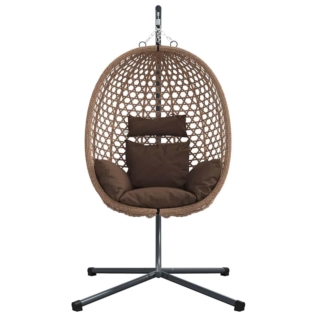 vidaXL Wiszące krzesło jajo polirattan 104 x 100 x 191 cm kawowy