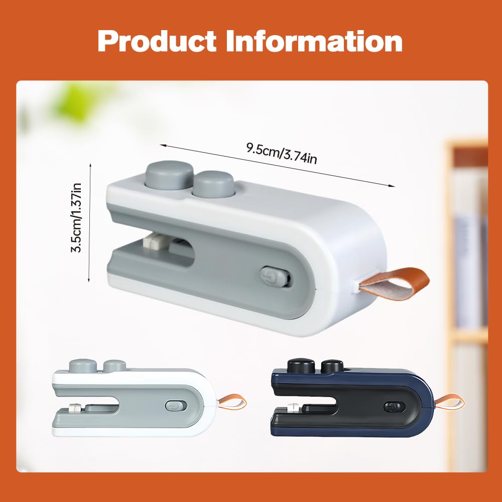 Mini sellador de bolsas con imán, herramienta de sellado térmico recargable por USB, 2 en 1, selladora de bolsas de chips portátil al vacío, máquina selladora de alimentos para bolsas de plástico