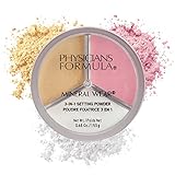 Physicians Formula Mineral Powder Wear 3-in-1 Setting Powder Face Makeup, Reduce Shine, Brighten, Baked | Dermatologist Tested, Clinicially Tested