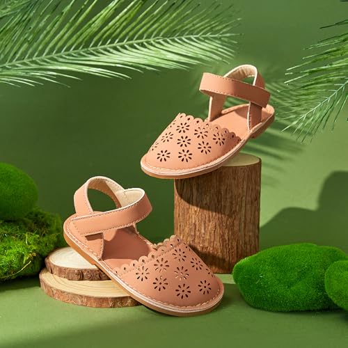 Image of Felix & Flora Toddler Girls Sandals Soft Rubber Princess Flat Shoes Flower Girl Shoes