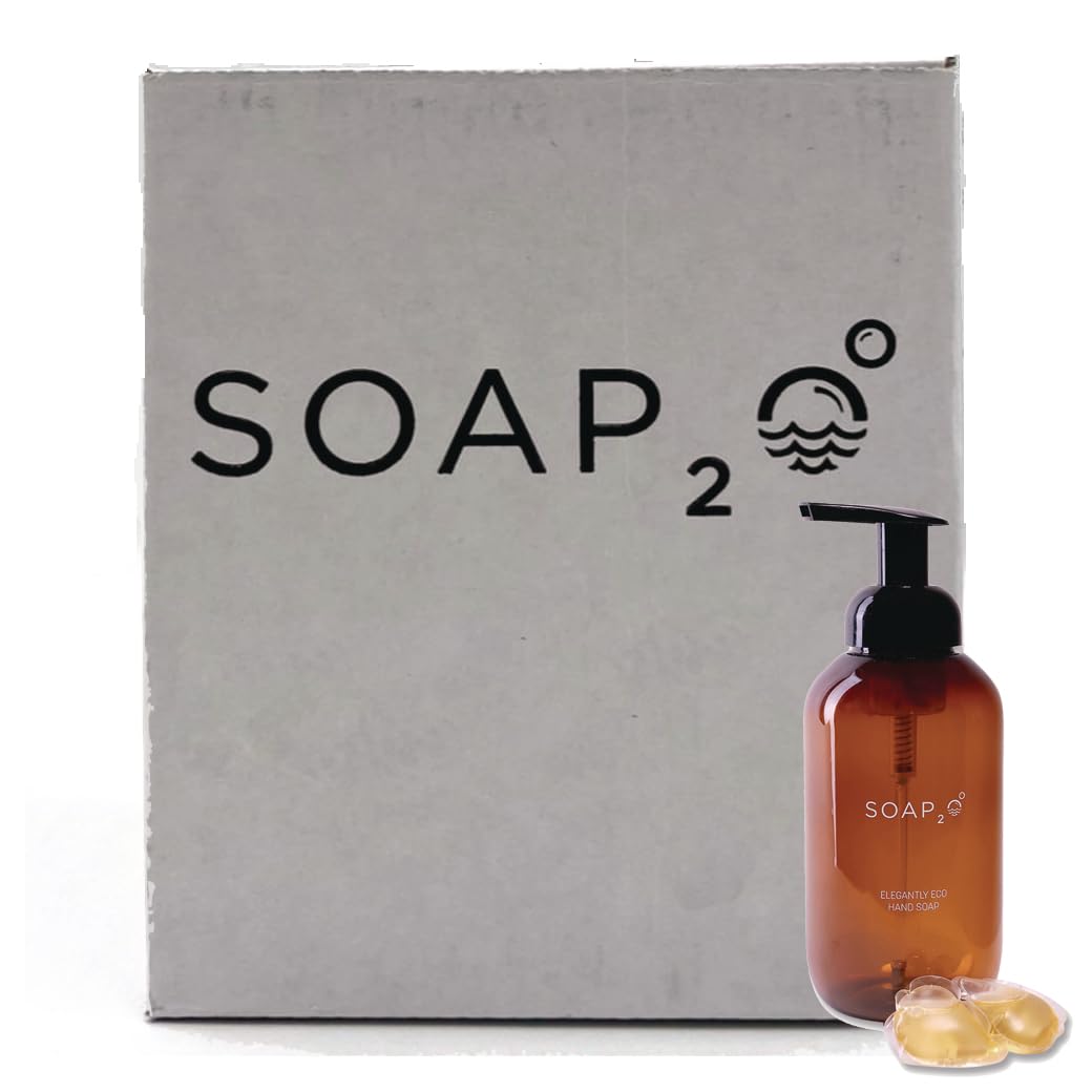 Soap o Case of 30 Starter Kits 16 9oz Recycled Plastic Hand Soap Brown Bottles Each with 2