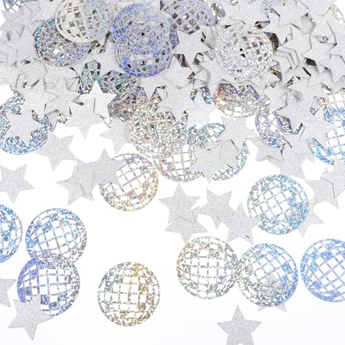 Lot de 200 confettis en aluminium à paillettes pour fête d'anniversaire hippie des années 70 et 80