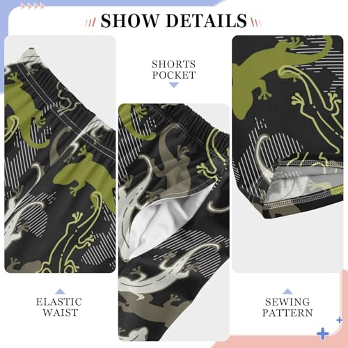 Camou Lizard Gecko Pajama Pants Long Sleep PJ Pant Pajama Bottoms Elastic Waist Lounge Pants with 2 Pockets L4