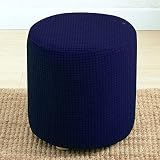 Ottoman Slipcover Cover Round Foot Stool Cover Stretch Jacquard Ottoman Cover Sofa Foot Pouffe Prote