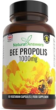 90 Capsules Pure Bee Propolis 1000mg Per Capsule, 100% Suitable for Vegetarians UK Made by Natural Answers
