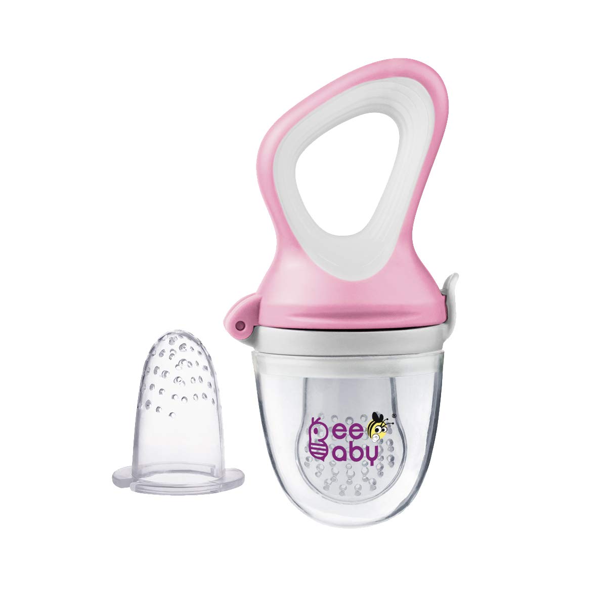 Beebaby Silicone Food and Fruit Nibbler with Extra Silicone Mesh (Fresh - Pink)