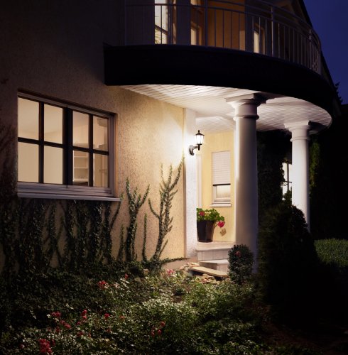 Steinel Außenleuchte L 15 S schwarz, Wandleuchte mit 180° Bewegungsmelder, max. 10 m Reichweite, klassisches Design – Bild 4