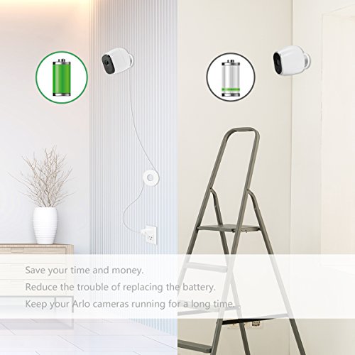 Lenink Weatherproof Outdoor Power Cable with Quick Charge 3.0 Power Adapter Compatible with Arlo Pro and Arlo Pro 2,Arlo Go and Arlo Security Light,White(16ft/5m)