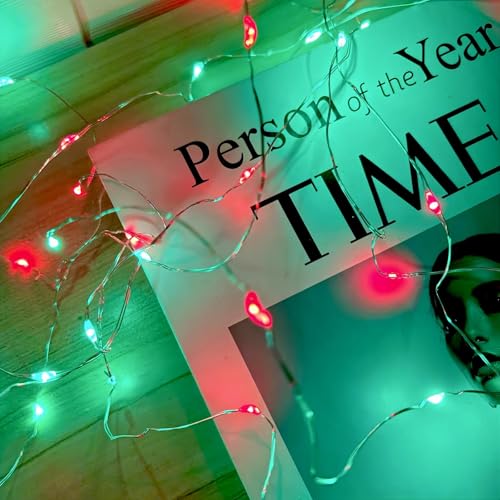 Image of 4 Pack Fairy Lights Battery Operated Christmas Lights Timer Red and Green