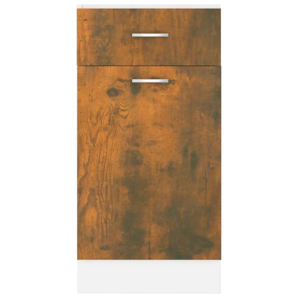 Holzunterschrank mit Schublade und Zwei Fächern Lyon Räuchereiche 40x46x81,5 cm Küchenunterschrank zur Aufbewahrung von Geschirr und Kochutensilien