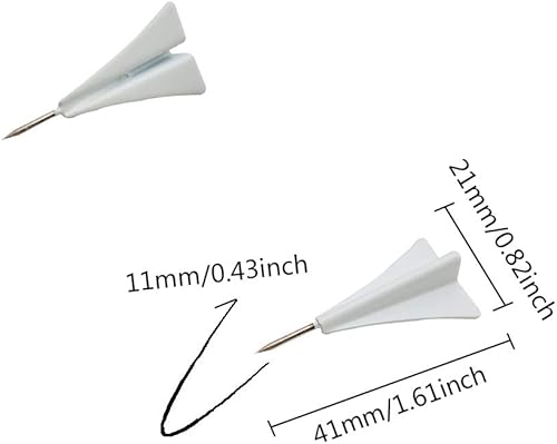 Miniatura 2 de FoyaHome - Alfileres decorativos de avión blancos, 12 piezas de papel para aviones, mapas, cubículos, tachuelas creativas para tablero de corcho,