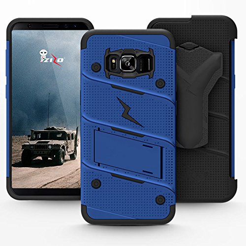 Samsung Galaxy S8 Plus Case, Zizo [Bolt Series] W/ [Galaxy S8 Plus Screen Protector] Kickstand [12 Ft. Military Grade Drop Tested] Holster Clip - S8+ #TOP3