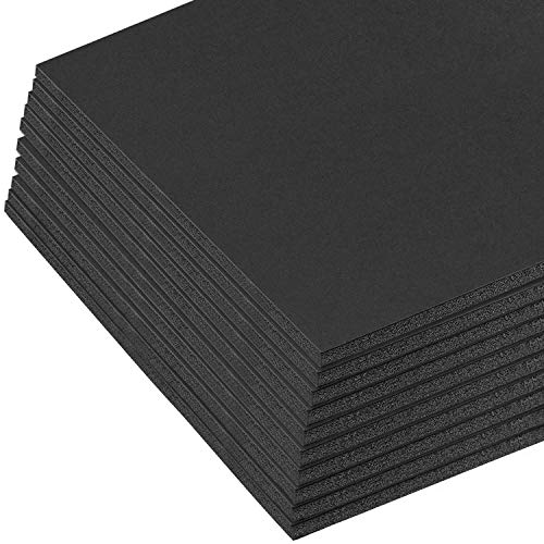 Mat Board Center, Pack of 10 Acid-Free Foam Boards, 12x16 inch Black Foam Boards, 3/16
