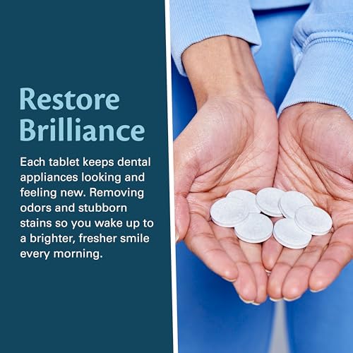 Image of Overnight + Whitening Retainer Cleaner, Remove Stains, Discoloration, and Plaque | 4 Month Supply | Denture Cleanser with Whitening Boost,120 Tablets by M3