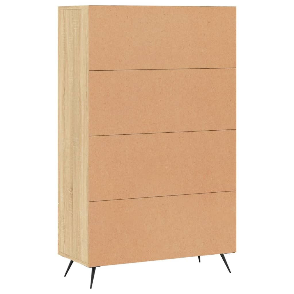 ZEYUAN Sonoma wysoki dąb kredens 69,5x31x115 cm szafka z szufladami z drewna inżynieryjnego, komoda do przechowywania sypialni, komody z szufladami