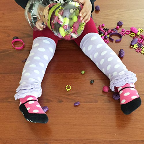 Wrapables baby-girls Ruched and Dots Baby Leg Warmers3