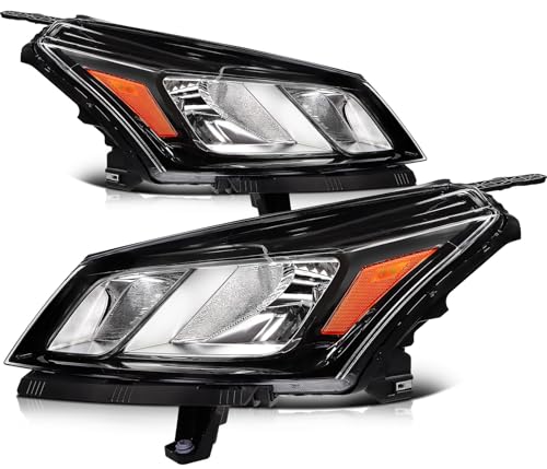 LSAILON Headlight Assembly Replacement Fit 2009-2012 for Chevy Cruze Headlamp in Black Housing Amber Reflector Clear Lens Driver and Passenger Side GM2502361 GM2503361