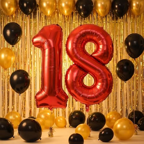Image of YPSelected 32 Inch Large Foil Helium Number Balloon Birthday Wedding Party 0-9 (Red, 1)