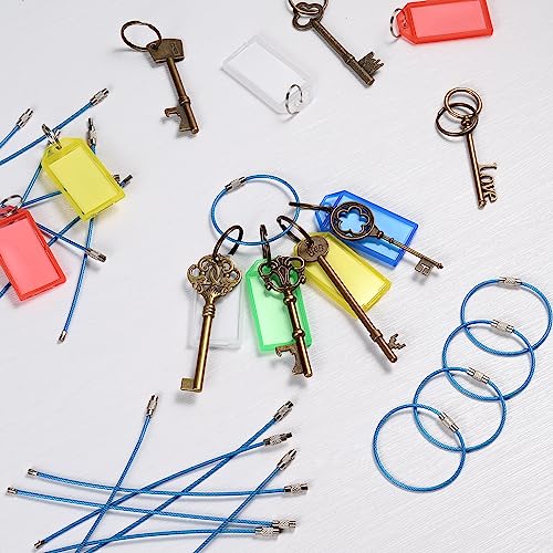 Image of 5.9in /15cm Stainless Steel Keychain Cable,Wire Diameter 2mm Metal Key Ring Loop,20 Pieces
