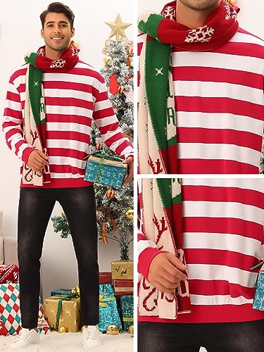 Lars Amadeus Striped Sweatshirt for Men's Crew Neck Long Sleeves Pullover Color Block Sweatshirts4