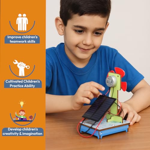 Image of ROBO Man 3-in-1 Solar & Electrical Fan Making Kit | Renewable Energy DIY Science Project for Kids & Students 6, 7, 8, 9, 10, 11 & 12 Years Old