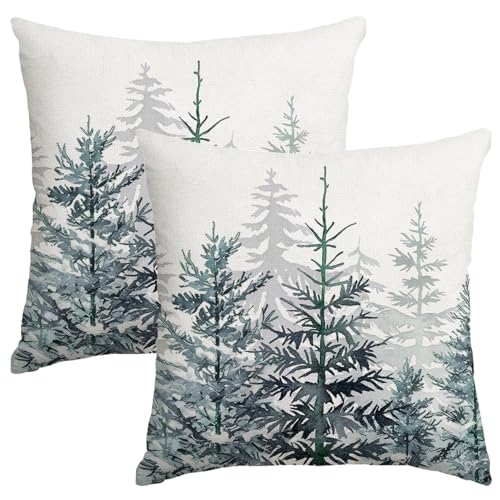 Miaikoe Weihnachtsbaum Kissen Abdeckungen 40x40cm Blaues Bauernhaus...