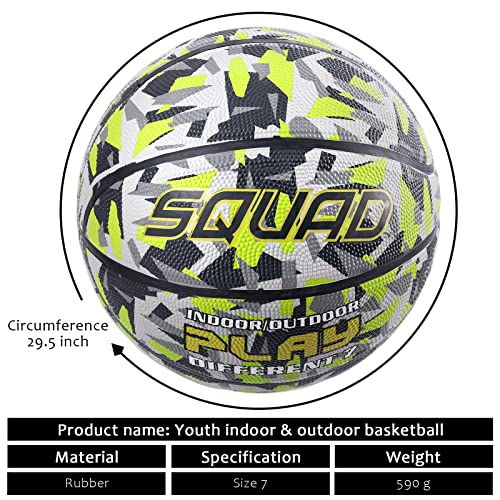 Kaos Colored Outdoor Basketball - Official Regulation Size 7 (29.5''), Rubber Camouflage Street Basketball With Pump And Mesh Bag #TOP6