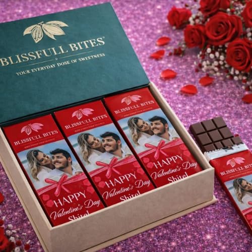 Blissfull Bites Personalized Valentine Chocolate Box (6 Pieces) | Custom Photo & Name Chocolate Gift for Him, Her, Boyfriend, Girlfriend, Wife & Husband In 300-image-13