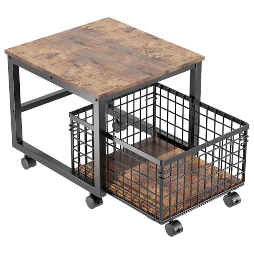 Mini-Kühlschrankständer Mit Lade, Mini-Kühlschranktisch Kühlschrank Ständer Mit Stauraum, 120Kg Tragkraft, 360° Drehbar Und Abschließbarer Rollen,Mi-Ni-Kühlschrankregal Rollcontainer, 54Tx50Bx45.7h Cm