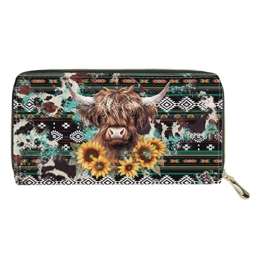 FOR U DESIGNS Trendy Wallet Women Slim Long Small Handbags Yak Sunflower Western Purse Thin Compact Wallets Money Clip Coin Pouch2