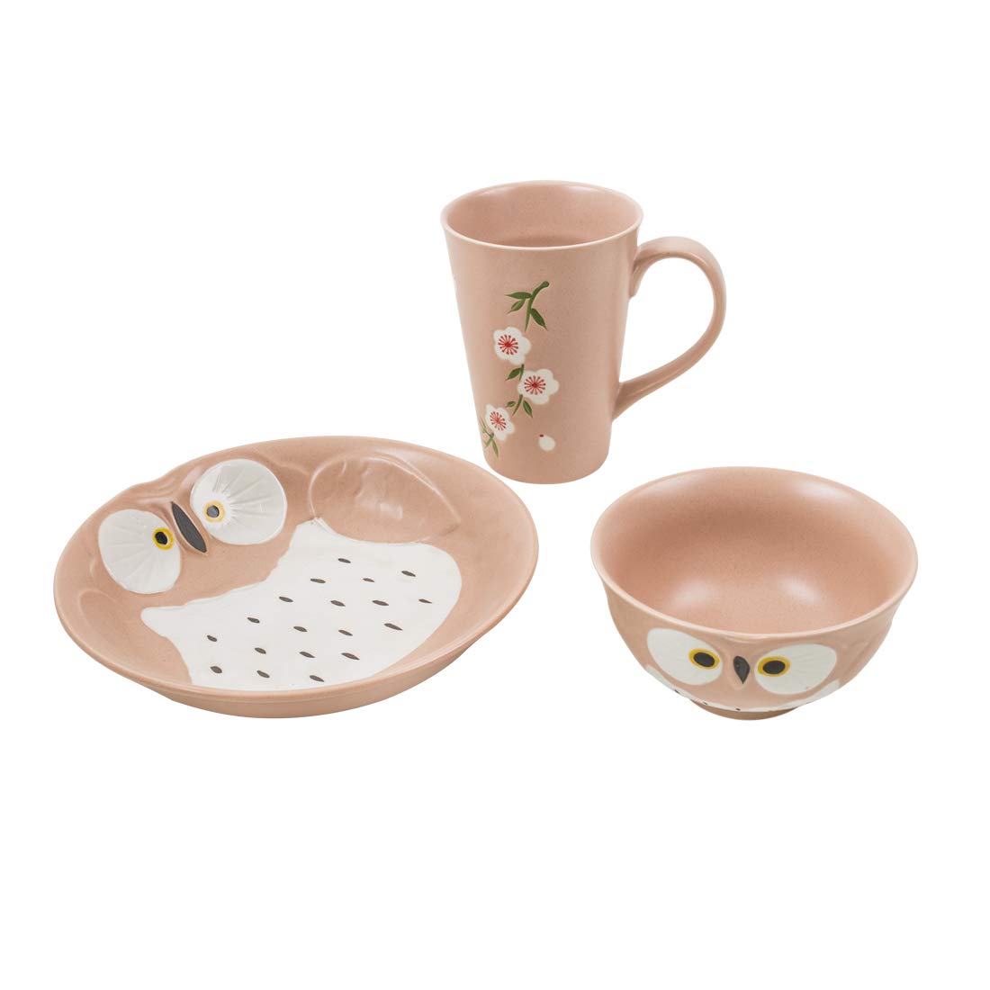 Chumbak Spring Blooms Breakfast Set - Gift Sets, Porcelain Breakfast Set, Shallow Bowl, Mug, Deep Bowl, Matching Set of 3, Dinnerware Set, Kitchen Dishes, Tableware, Size 13.4