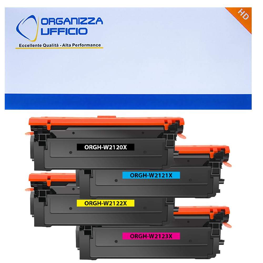 KIT 4 Toner Compatibili Alta Capacità con 212X per HP Color LaserJet Enterprise M554dn M555dn M555x MFP M578dn MFP M578f Flow MFP M578c (1xBK, 1xC, 1xM, 1xY)