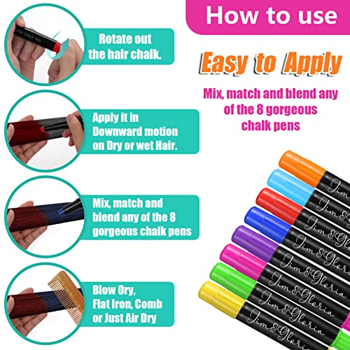 Jim&Gloria Dustless Hair Chalk Gifts For Girls, Temporary Color Dye Gifts For Teenage Girls, Christmas Stocking Stuffers, Teens Tweens, Girl Stuff Age 6 7 8 9 10 11 12 13 Year Old Teenager Kids Toys #TOP2