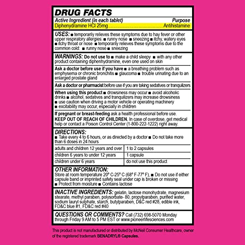 Gencare - Diphenhydramine 25Mg Antihistamine (400 Capsules Bulk Savings Bottle) | Allergy Relief Medicine Comparable To Generic Banophen | For Congestion, Itching, Skin Hives, Watery Eyes #TOP5