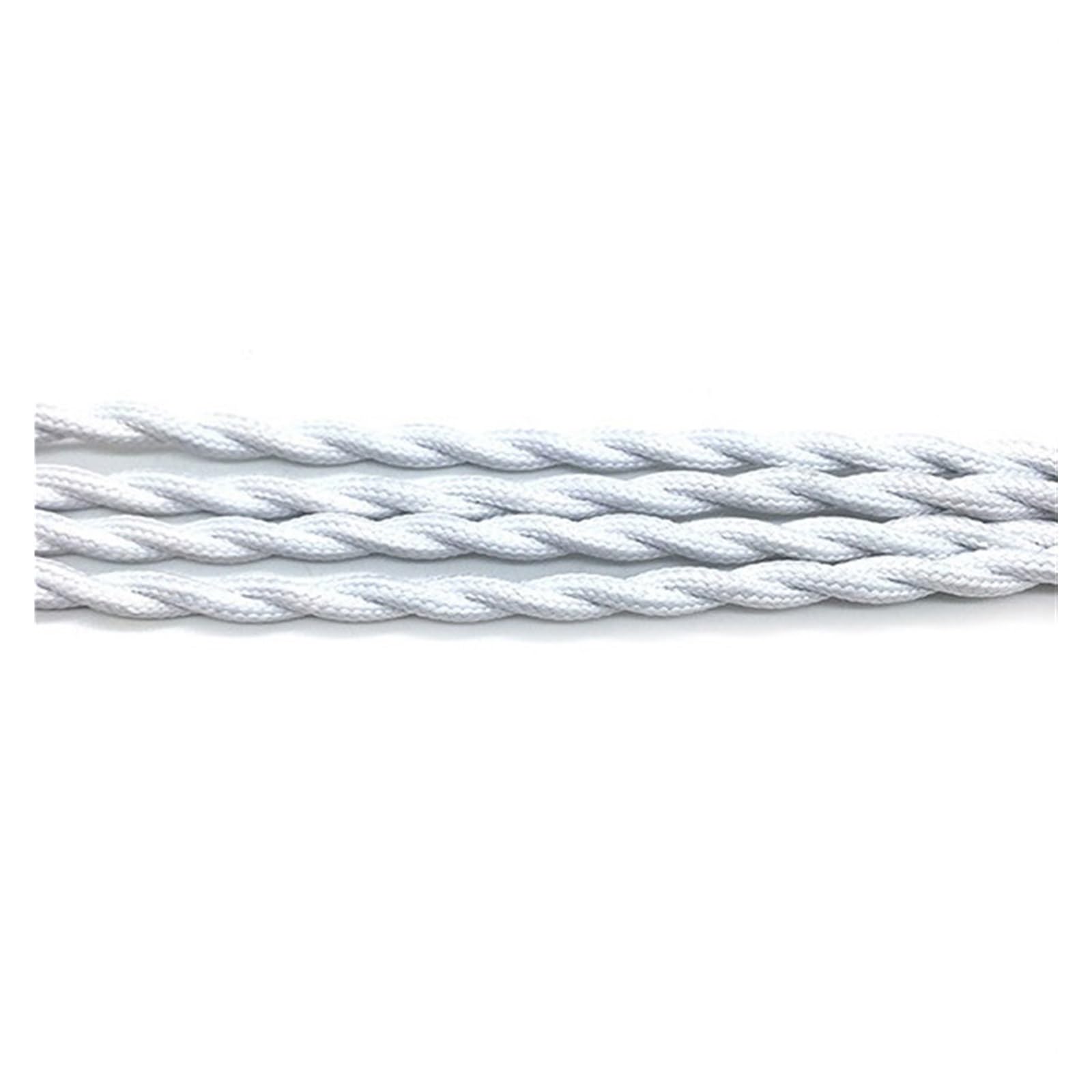 fil électrique, Câble en cuivre gainé de tissu à 2 conducteurs 0,75 mm² éclairage(White,10meter)