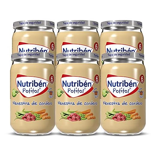 Nutribén Potitos De Menestra De Cordero, Desde los 6 Meses, Pack 6 x 235gr