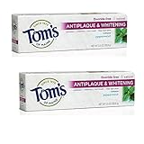 Tom's of Maine Fluoride-Free Antiplaque & Whitening Natural Toothpaste, Peppermint, 5.5 oz. 2-Pack (Packaging May Vary)