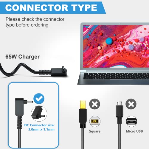 65W Laptop Charger Compatible with Acer Aspire 5 A515-55 A515-56 A515-46 A515-54 A515-54G A514-54-501z 54-55ZD A515-54G-73WC 54G-54QQ Chromebook 11 R11 13 14 15 C720 C720P C738T Power Adapter - Image 2
