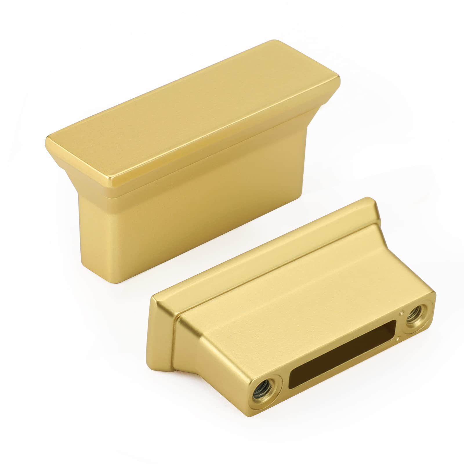 Rergy 10 Pack Gold Cabinet Knobs Brushed Brass Cabinet Knobs Kitchen Dresser Knobs Brushed Brass Drawer Knobs and Pulls for Bathroom Cabinets LS8076BB