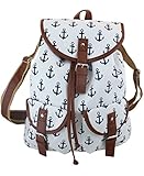 anker armband maritim Innenfutter: 100% Baumwolle Sonia Originelli Rucksack Maritim Anker Bagpack Bag Tasche Beach T017 (Weiß)