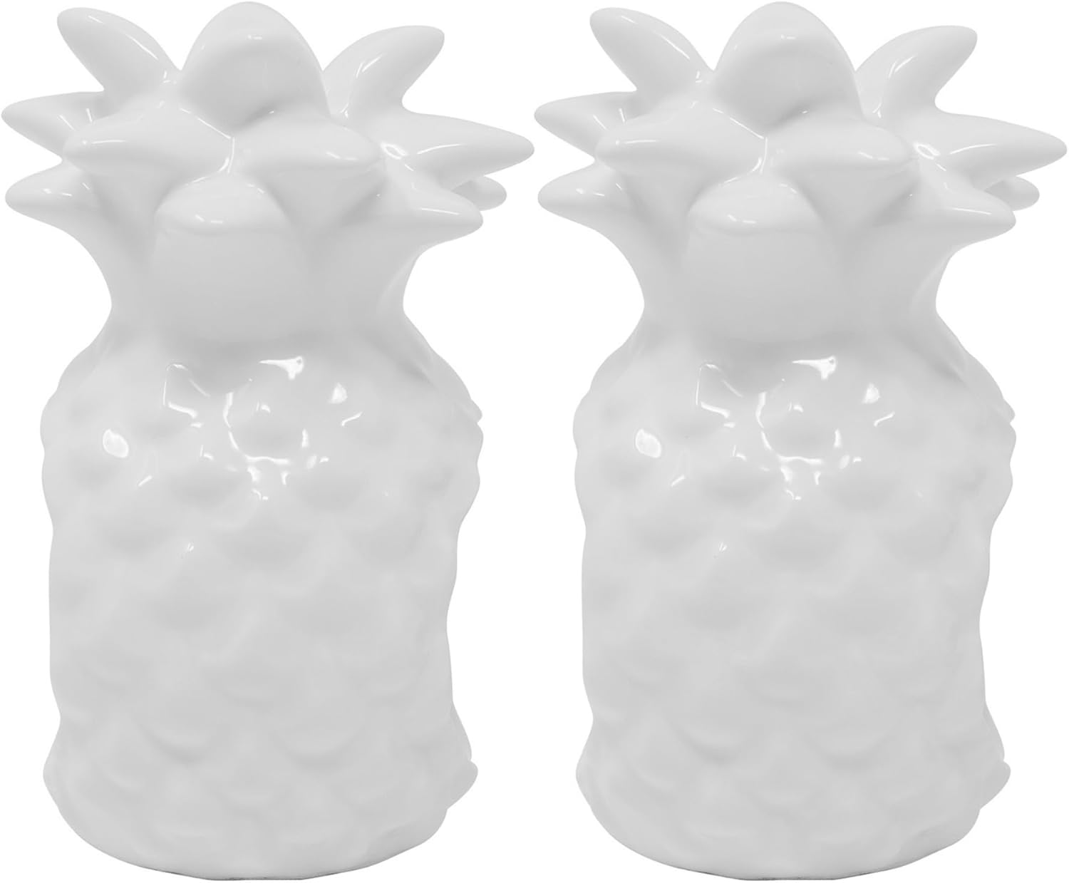 Lilly Pulitzer Ceramic Napkin Rings, Pineapple Table Setting Accessories, White Napkin Holder Rings, Set of 2, Pineapple